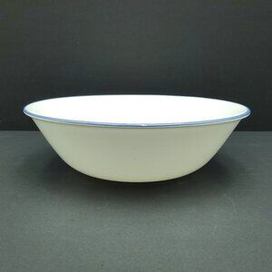 Corelle Slate Indigo Allegro Serving Bowl Blue Band White Medium Vegetable Bowl